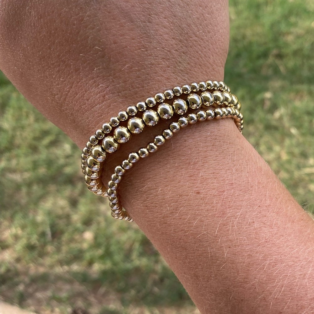 Gold beaded bracelet bundle